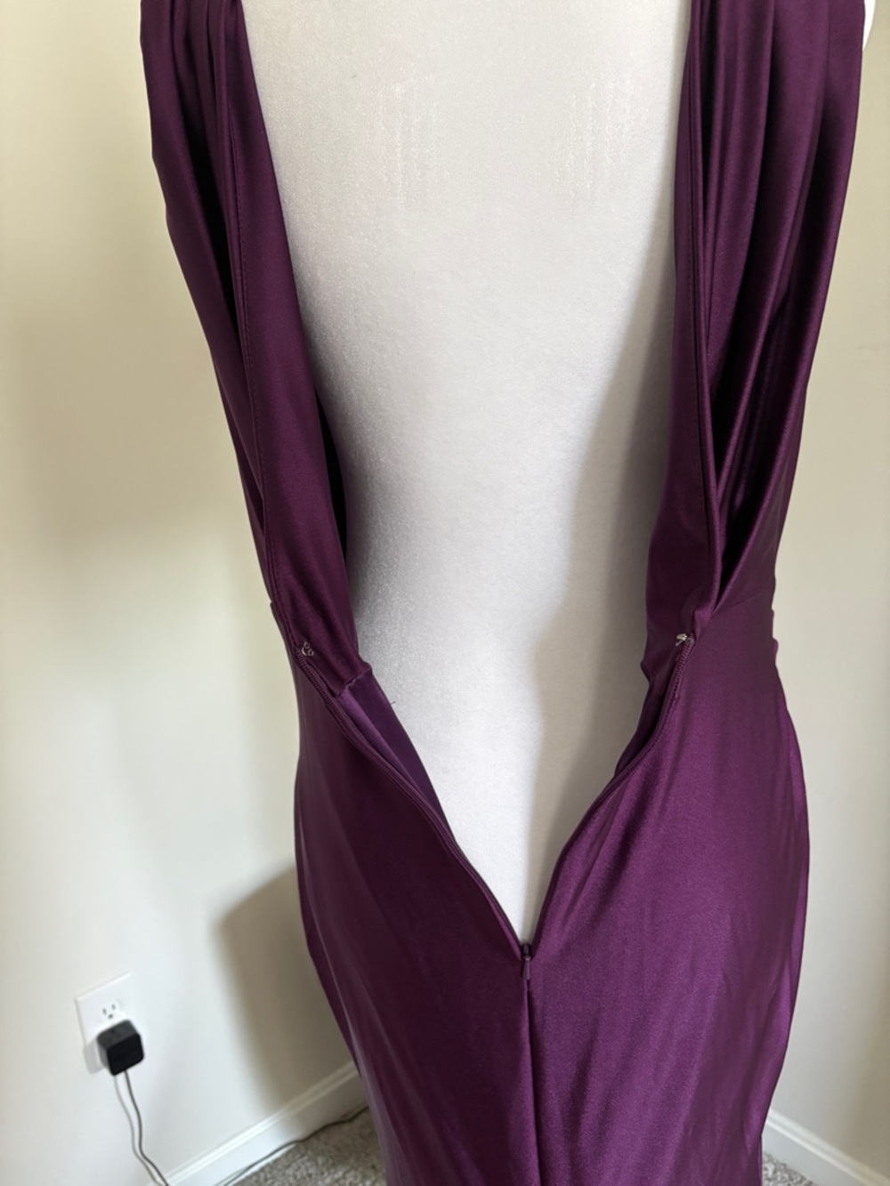 V-Neck Draped Formal Gown - Picture 4 of 11